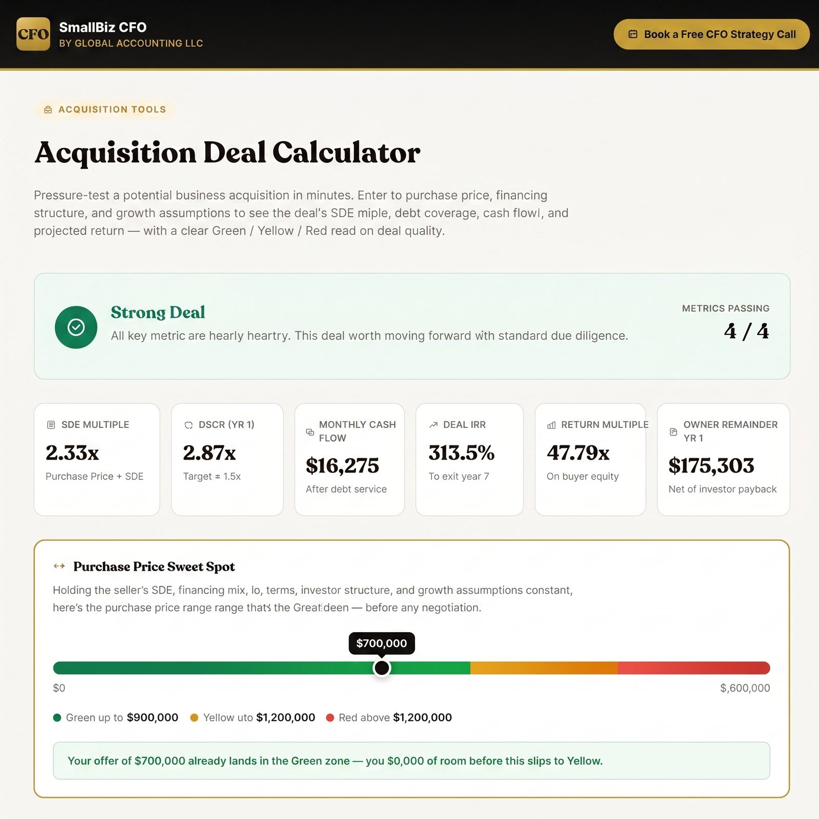 Acquisition Deal Calculator